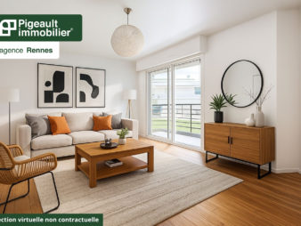 T2 à vendre – Rennes Cité judiciaire – terrasse – vue sur jardins -calme – Garage double