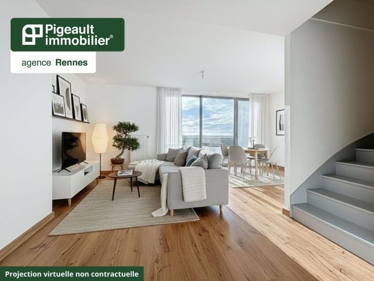 Appartement T5 à vendre – 4 chambres – Rennes – Saint Jacques de la Lande – La Courrouze – Terrasses – Parking couvert - AG2987-2
