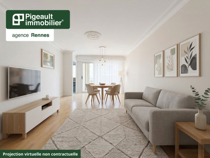 Appartement T3 à vendre – Rennes quartier Fac de droit – Ascenseur – Parking – Proche métro - AG3632-2