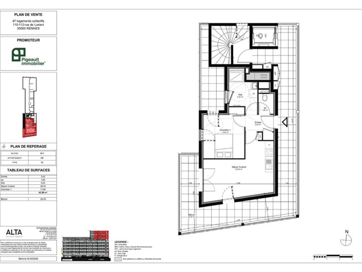Appartement 4 pièces 43 m² · à Rennes · 43 m² · 250 000 €